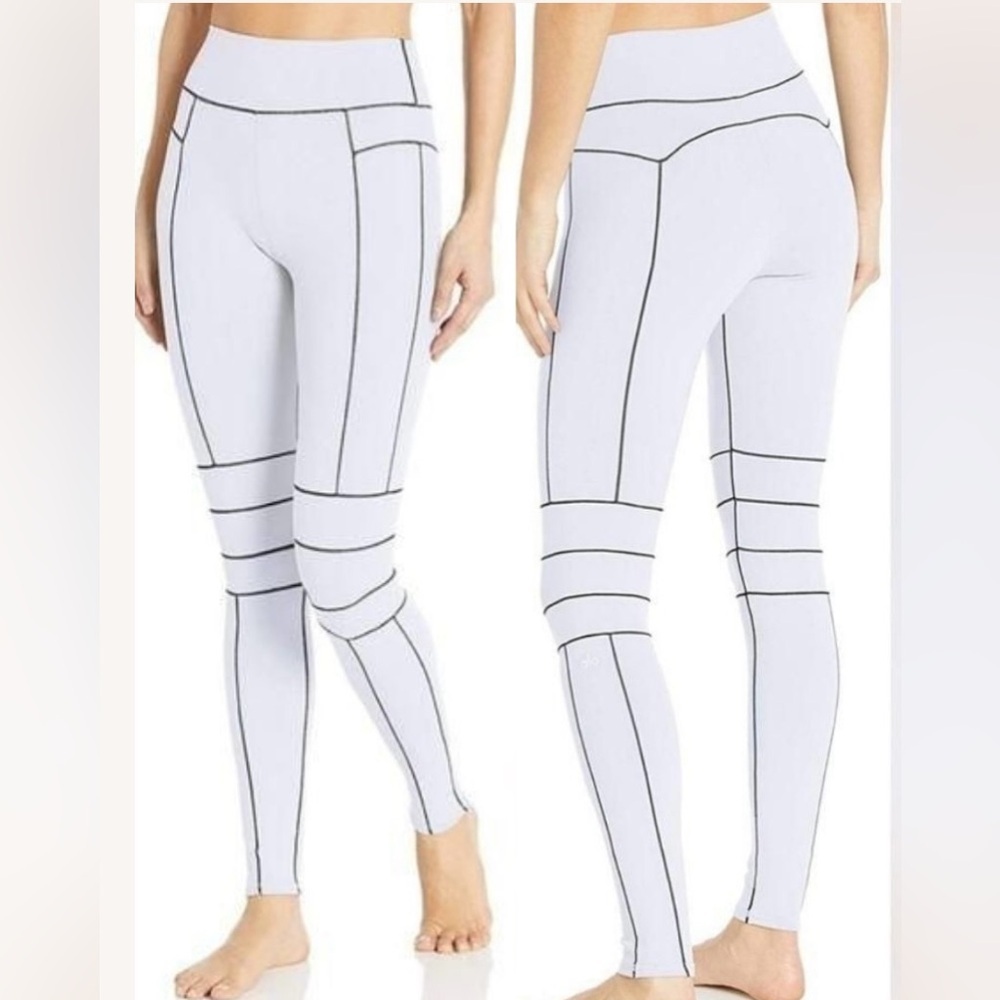 Alo Yoga High Waisted Airbrush Endurance Leggings White/Black